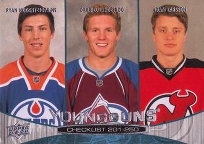 #250 Ryan Nugent-Hopkins / Gabriel Landeskog / Adam Larsson - Edmonton Oilers / Colorado Avalanche / New Jersey Devils - 2011-12 Upper Deck Hockey