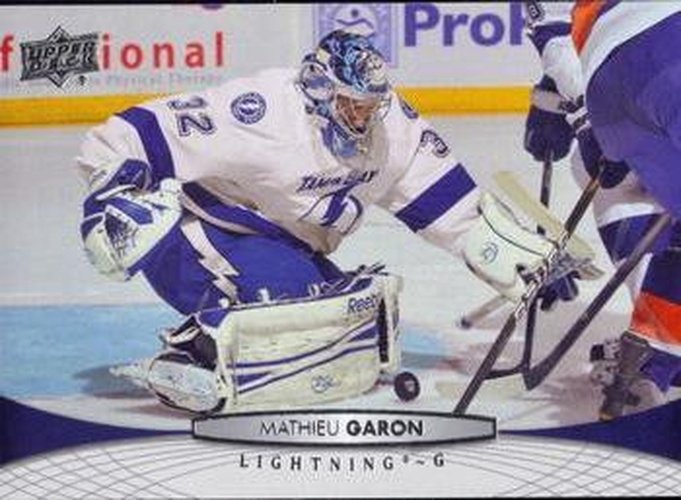 #287 Mathieu Garon - Tampa Bay Lightning - 2011-12 Upper Deck Hockey