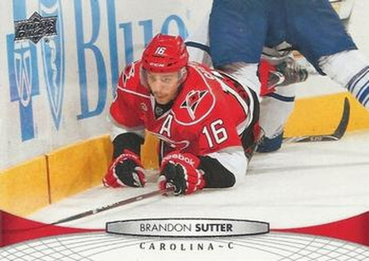#420 Brandon Sutter - Carolina Hurricanes - 2011-12 Upper Deck Hockey