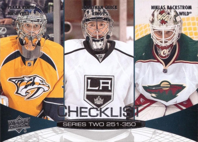 #449 Pekka Rinne / Jonathan Quick / Niklas Backstrom - Nashville Predators / Los Angeles Kings / Minnesota Wild - 2011-12 Upper Deck Hockey