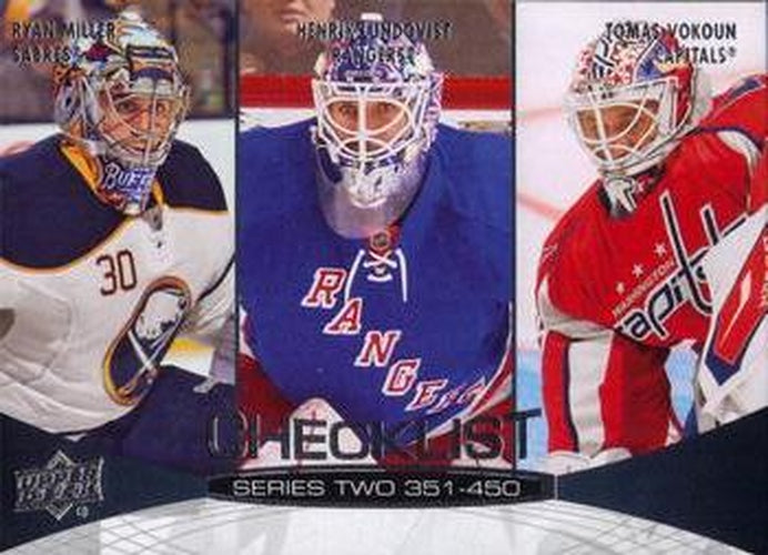 #450 Ryan Miller / Henrik Lundqvist / Tomas Vokoun - Buffalo Sabres / New York Rangers / Washington Capitals - 2011-12 Upper Deck Hockey