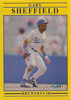#596 Gary Sheffield - Milwaukee Brewers - 1991 Fleer Baseball