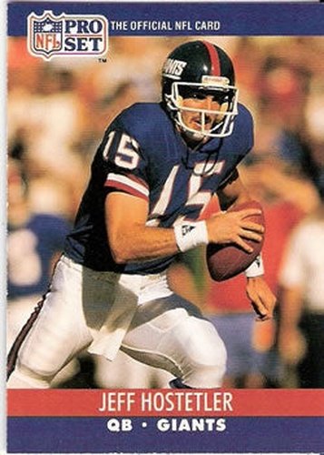 #596 Jeff Hostetler - New York Giants - 1990 Pro Set Football