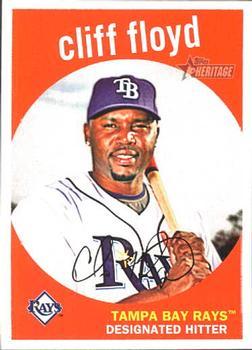 #596 Cliff Floyd - Tampa Bay Rays - 2008 Topps Heritage Baseball