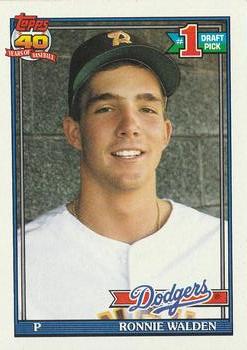 #596 Ronnie Walden - Los Angeles Dodgers - 1991 Topps Baseball