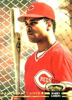 #596 Barry LarkinÊ, - Cincinnati Reds - 1992 Stadium Club Baseball