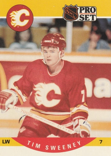 #597 Tim Sweeney - Calgary Flames - 1990-91 Pro Set Hockey