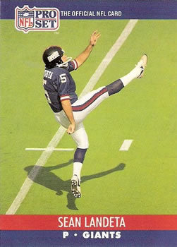 #597 Sean Landeta - New York Giants - 1990 Pro Set Football