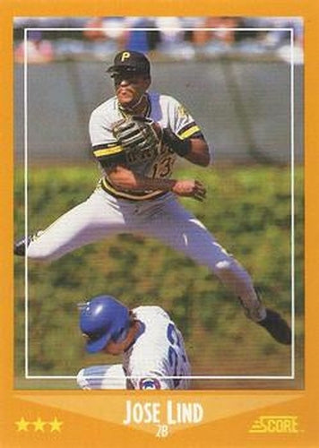 #597 Jose Lind - Pittsburgh Pirates - 1988 Score Baseball