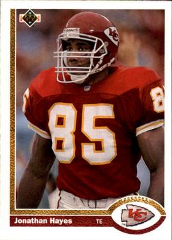 #598 Jonathan Hayes - Kansas City Chiefs - 1991 Upper Deck Football