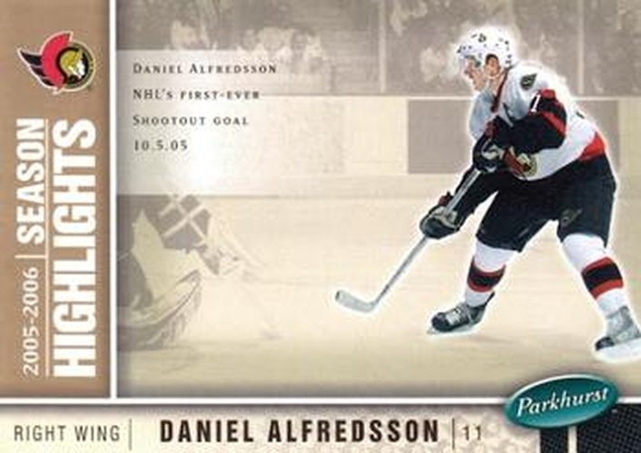#598 Daniel Alfredsson - Ottawa Senators - 2005-06 Parkhurst Hockey