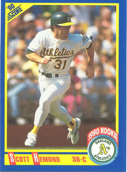 #598 Scott Hemond - Oakland Athletics - 1990 Score Baseball