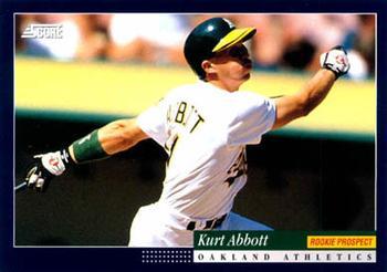 #598 Kurt Abbott - Oakland Athletics -1994 Score Baseball