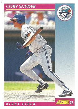 #598 Cory Snyder - Toronto Blue Jays - 1992 Score Baseball
