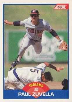 #598 Paul Zuvella - Cleveland Indians - 1989 Score Baseball