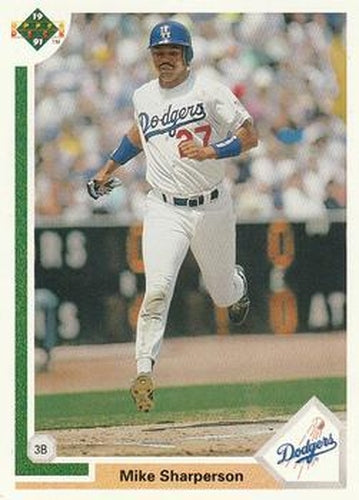 #598 Mike Sharperson - Los Angeles Dodgers - 1991 Upper Deck Baseball