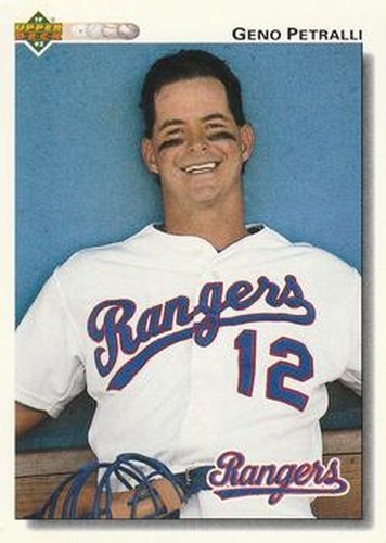 #599 Geno Petralli - Texas Rangers - 1992 Upper Deck Baseball