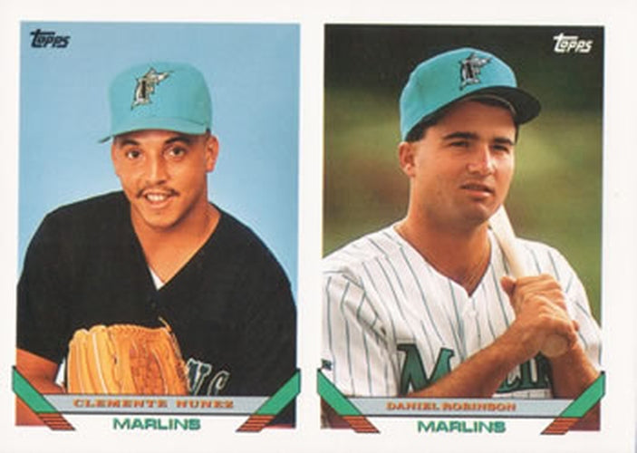 #599 Clemente Nunez / Daniel Robinson - Florida Marlins - 1993 Topps Baseball