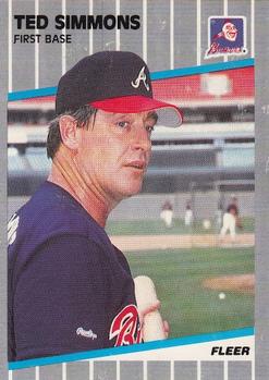 #599 Ted Simmons - Atlanta Braves - 1989 Fleer Baseball