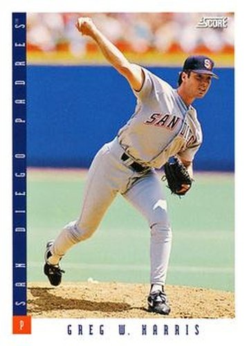 #599 Greg W. Harris - San Diego Padres - 1993 Score Baseball
