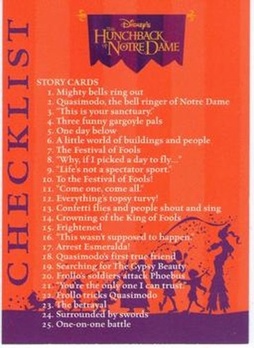 #59a Checklist CL, VAR - 1996 Skybox Hunchback of Notre Dame