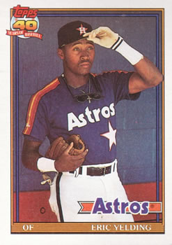 #59 Eric Yelding - Houston Astros - 1991 Topps Baseball