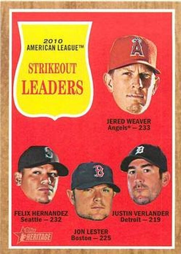 #59 Jered Weaver / Felix Hernandez / Jon Lester / Justin Verlander - Los Angeles Angels / Seattle Mariners / Boston Red Sox / Detroit Tigers - 2011 Topps Heritage Baseball