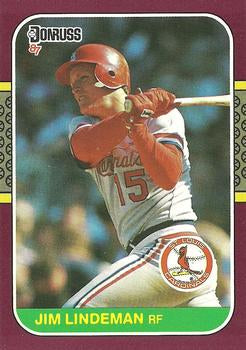 #59 Jim Lindeman - St. Louis Cardinals - 1987 Donruss Opening Day Baseball