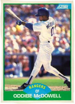 #59 Oddibe McDowell - Texas Rangers - 1989 Score Baseball