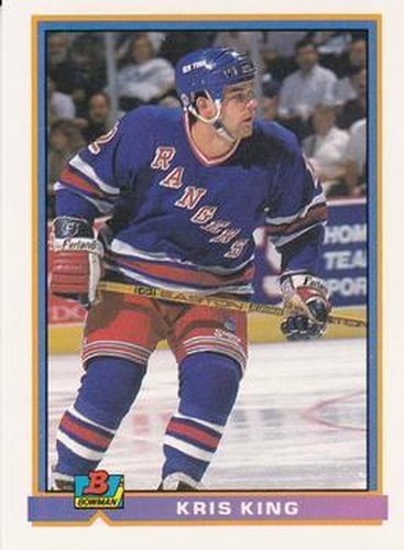 #59 Kris King - New York Rangers - 1991-92 Bowman Hockey