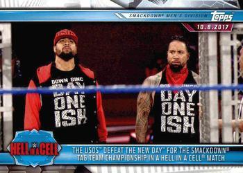 #59 The Usos Defeat The New Day for the SmackDown Tag Team Championship in a Hell in a Cell Match - 2019 Topps WWE Road to Wrestlemania Wrestling