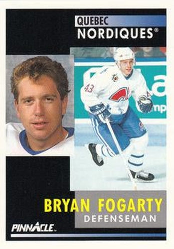 #59 Bryan Fogarty - Quebec Nordiques - 1991-92 Pinnacle Hockey