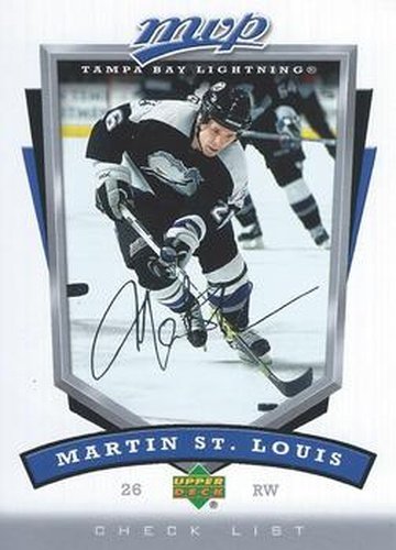 #359 Martin St. Louis - Tampa Bay Lightning - 2006-07 Upper Deck MVP Hockey