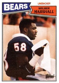 59 Wilber Marshall - Chicago Bears - 1987 Topps Football – Isolated Cards