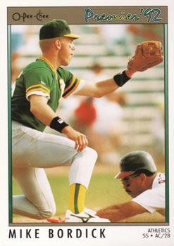 #5 Mike Bordick - Oakland Athletics - 1992 O-Pee-Chee Premier Baseball