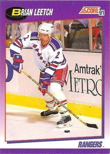 #5 Brian Leetch - New York Rangers - 1991-92 Score American Hockey