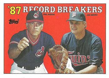 #5 Phil Niekro / Joe Niekro - Cleveland Indians / Minnesota Twins - 1988 Topps Baseball