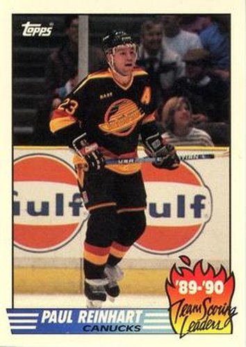 #5 Paul Reinhart - Vancouver Canucks - 1990-91 Topps Hockey - Team Scoring Leaders