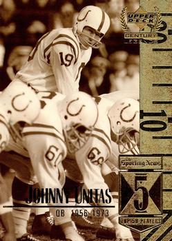 #5 Johnny Unitas - Baltimore Colts - 1999 Upper Deck Century Legends Football