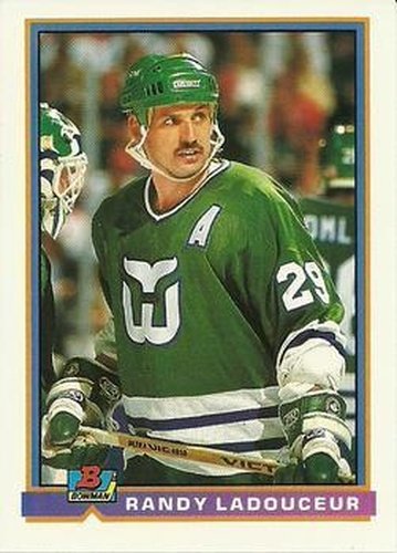 #5 Randy Ladouceur - Hartford Whalers - 1991-92 Bowman Hockey