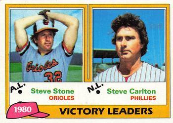 #5 1980 Victory Leaders Steve Stone / Steve Carlton - Baltimore Orioles / Philadelphia Phillies - 1981 Topps Baseball