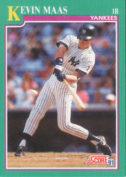 #600 Kevin Maas - New York Yankees - 1991 Score Baseball
