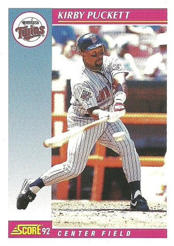 #600 Kirby Puckett - Minnesota Twins - 1992 Score Baseball