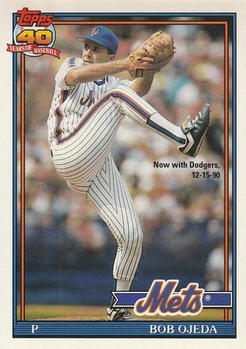 #601 Bob Ojeda - Los Angeles Dodgers - 1991 O-Pee-Chee Baseball
