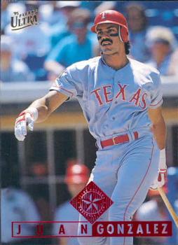 #109 Juan Gonzalez - Texas Rangers - 1995 Ultra Baseball