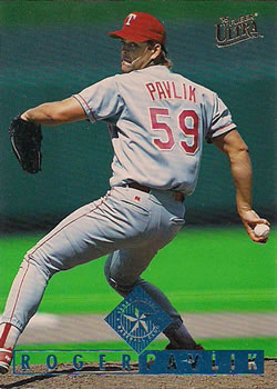 #112 Roger Pavlik - Texas Rangers - 1995 Ultra Baseball