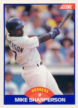 #602 Mike Sharperson - Los Angeles Dodgers - 1989 Score Baseball
