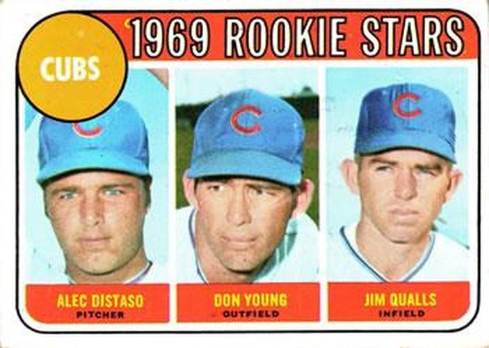 #602 Cubs 1969 Rookie Stars Alec Distaso / Don Young / Jim Qualls - Chicago Cubs - 1969 Topps Baseball