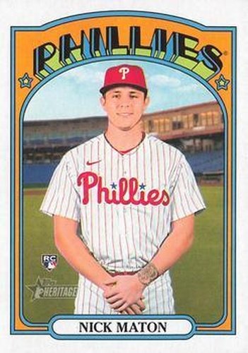 #602 Nick Maton - Philadelphia Phillies - 2021 Topps Heritage Baseball