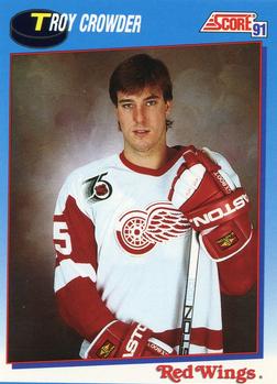 #602 Troy Crowder - Detroit Red Wings - 1991-92 Score Canadian Bilingual Hockey